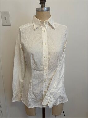 Etro Cream Textured Long-Sleeve Dress Shirt